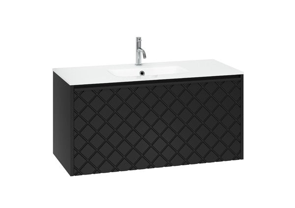 Vergo 1000 Single Drawer Unit with Ice White Glass Basin