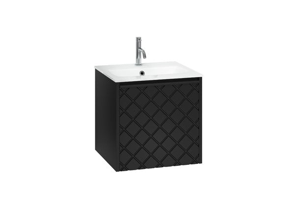 Vergo 500 Single Drawer Unit with Ice White Glass Basin