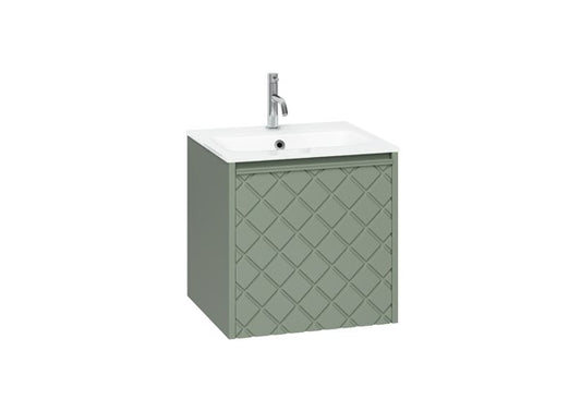 Vergo 500 Single Drawer Unit with Ice White Glass Basin