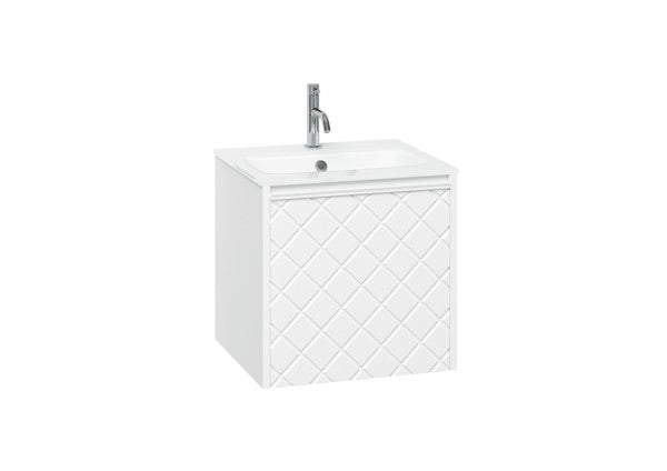 Vergo 500 Single Drawer Unit with Ice White Glass Basin