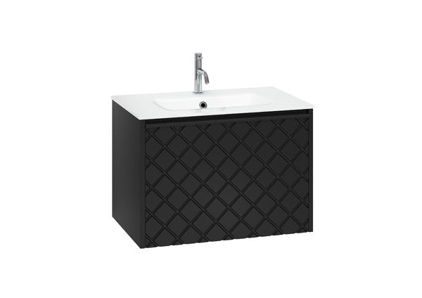 Vergo 700 Single Drawer Unit with Ice White Glass Basin