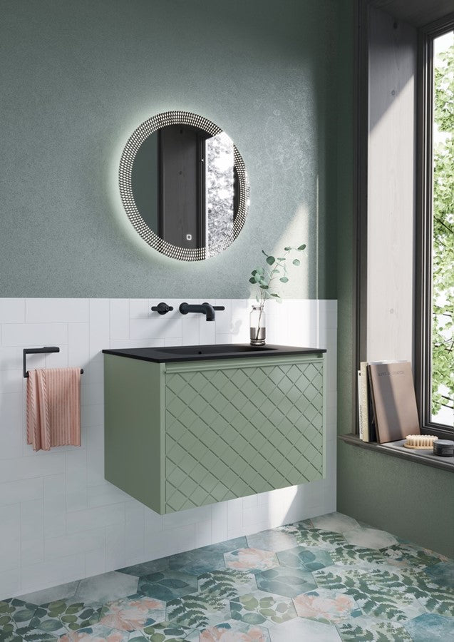 Vergo 700 Single Drawer Unit with Midnight Black Glass Basin