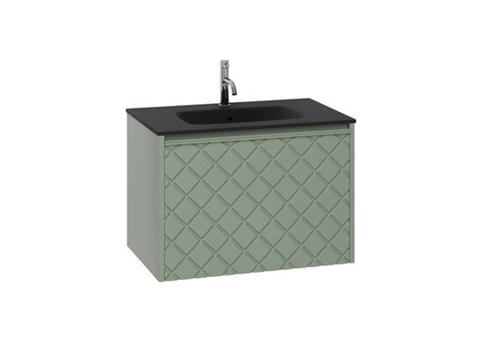 Vergo 700 Single Drawer Unit with Midnight Black Glass Basin