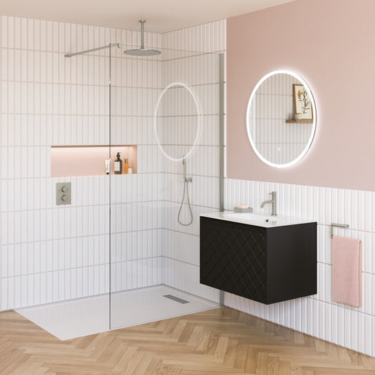 Vergo 700 Single Drawer Unit with Ice White Glass Basin