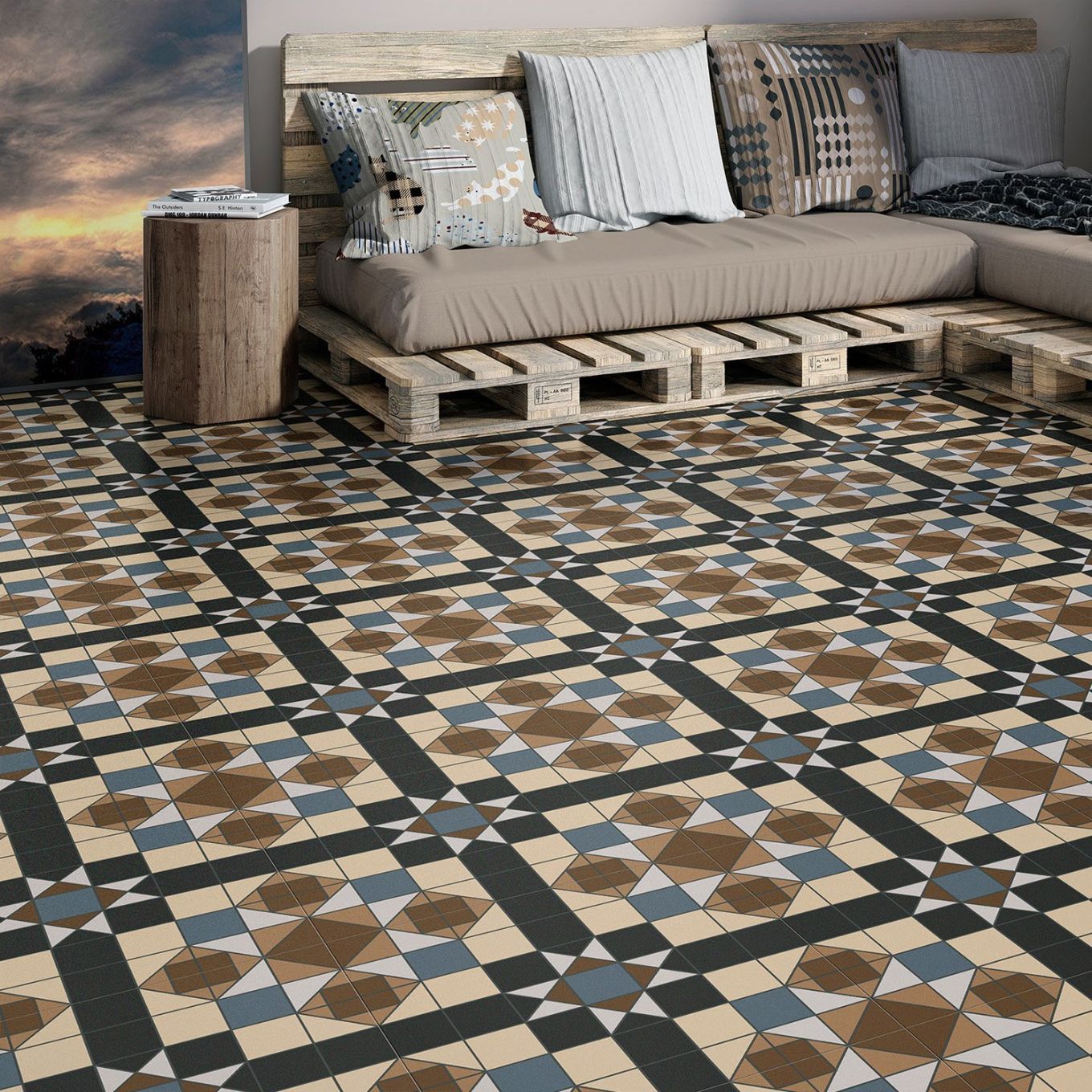 Vincent Multicolour Matt Ceramic Tile 450x450mm