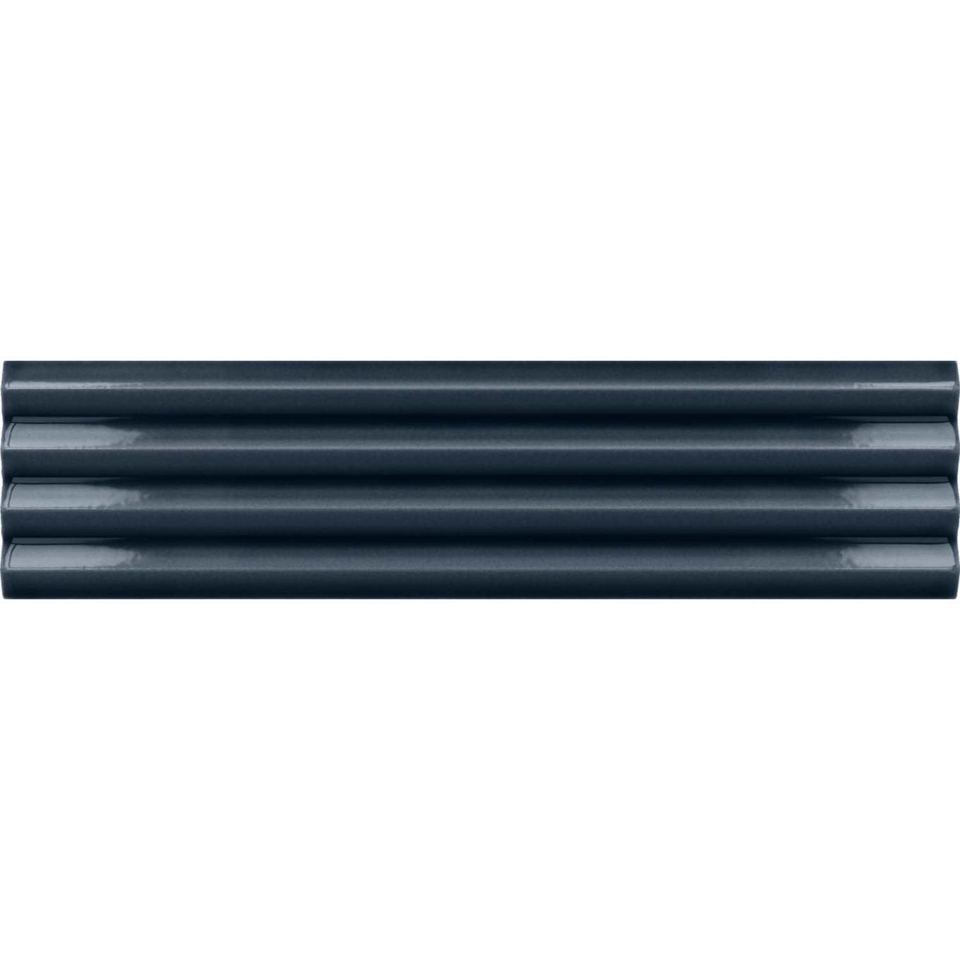 Accordion Ribbed Naval Matt Ceramic Brick Tile 200x50mm