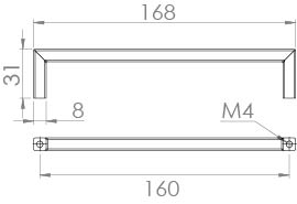Saneux BERLIN 168mm handle - 160mm Centres