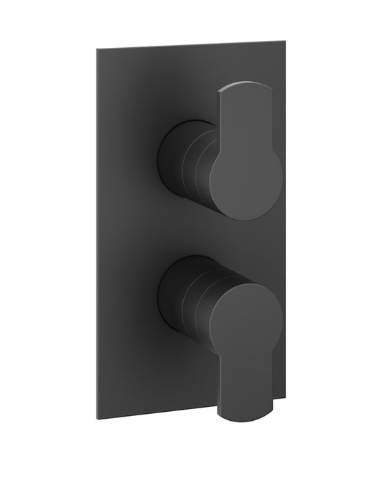 Wisp 1 Outlet 2 Handle Concealed Thermostatic Shower Matt Black