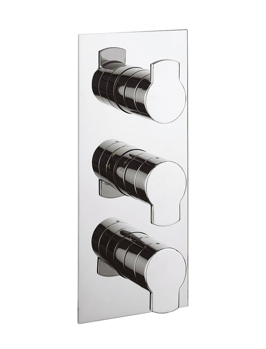 Wisp 2 Outlet 3 Handle Concealed Thermostatic Shower Valve Portrait Chrome