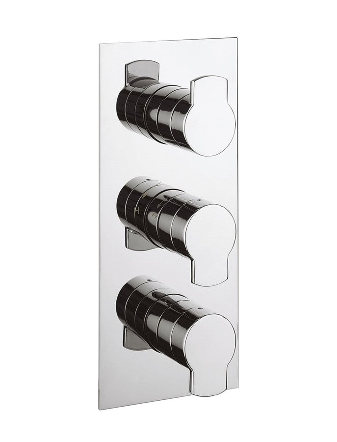 Wisp 3 Outlet 3 Handle Concealed Thermostatic Shower Valve Portrait Chrome