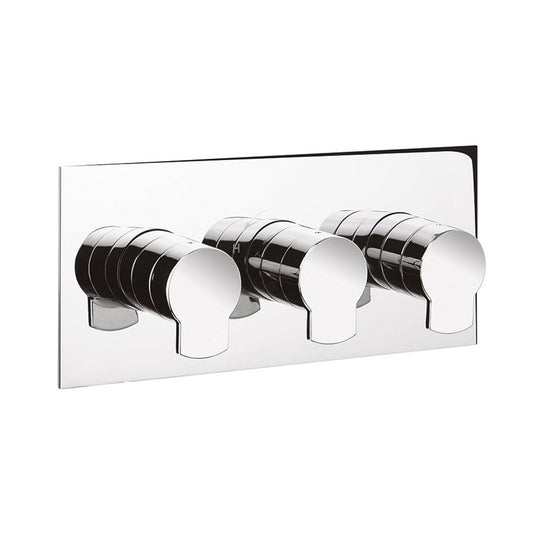 Wisp 2 Outlet 3 Handle Concealed Thermostatic Shower Valve Landscape Chrome