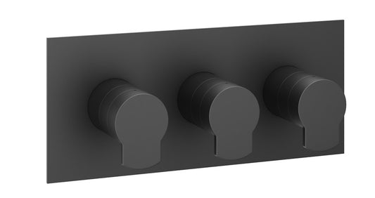 Wisp 3 Outlet 3 Handle Concealed Thermostatic Shower Valve Landscape Matt Black