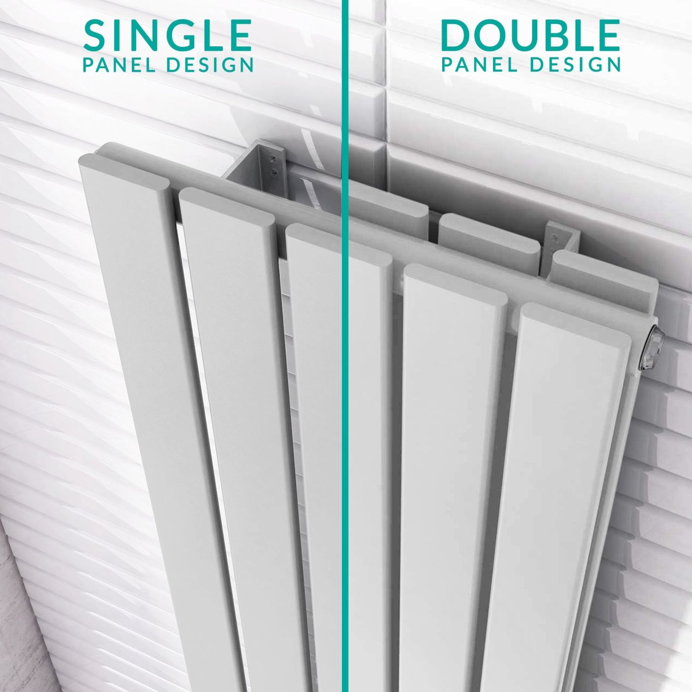 Perth White Double Vertical Flat Panel Radiator 1800x610mm