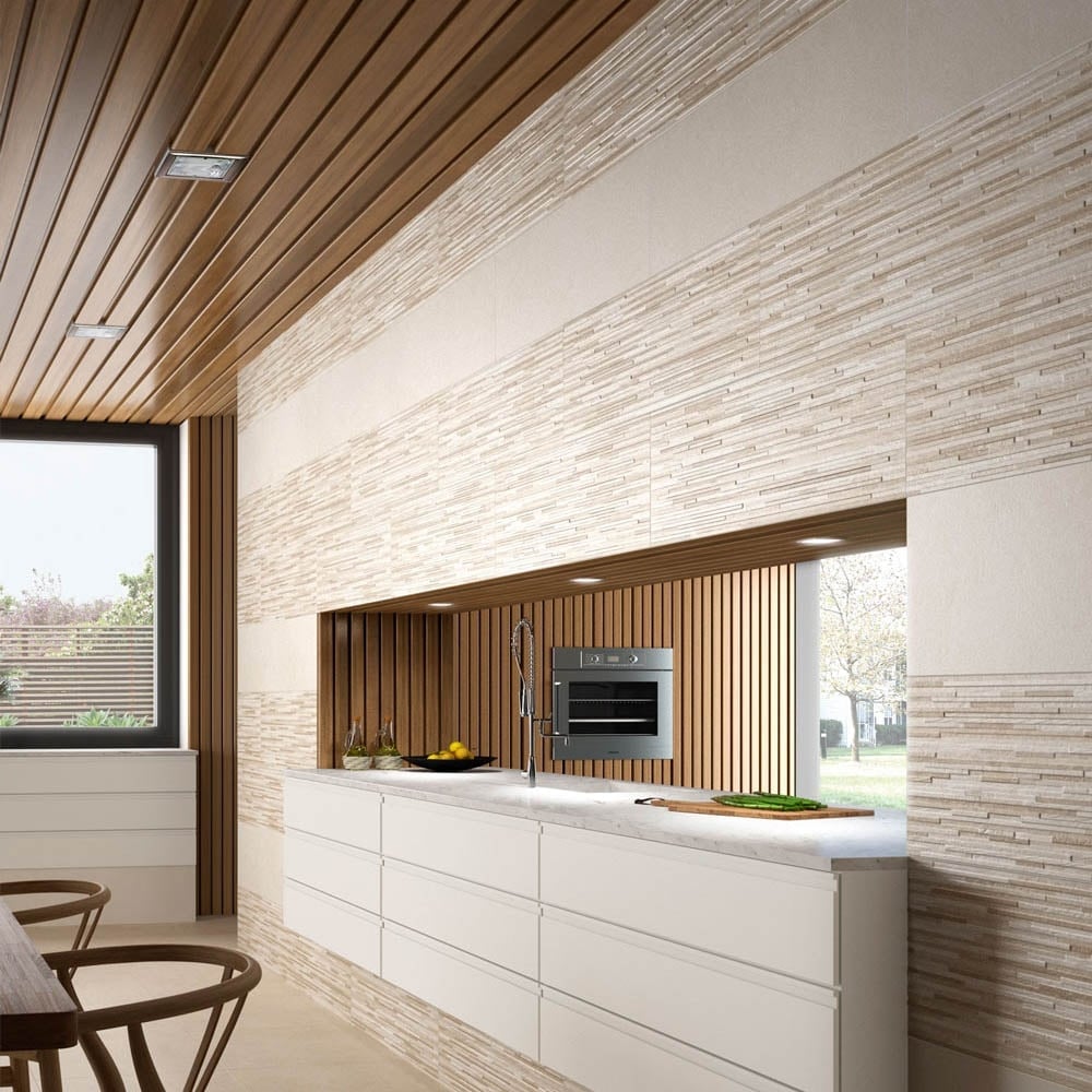 Weave Gris Rectified Ceramic Tile 300x900mm