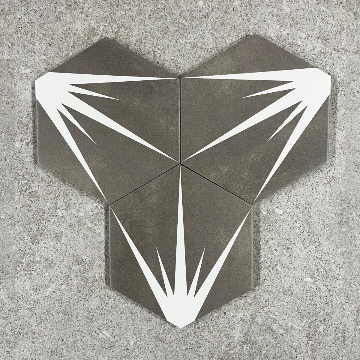 Lotus Hex Matt Grey Hexagon Porcelain Tile 198x228mm