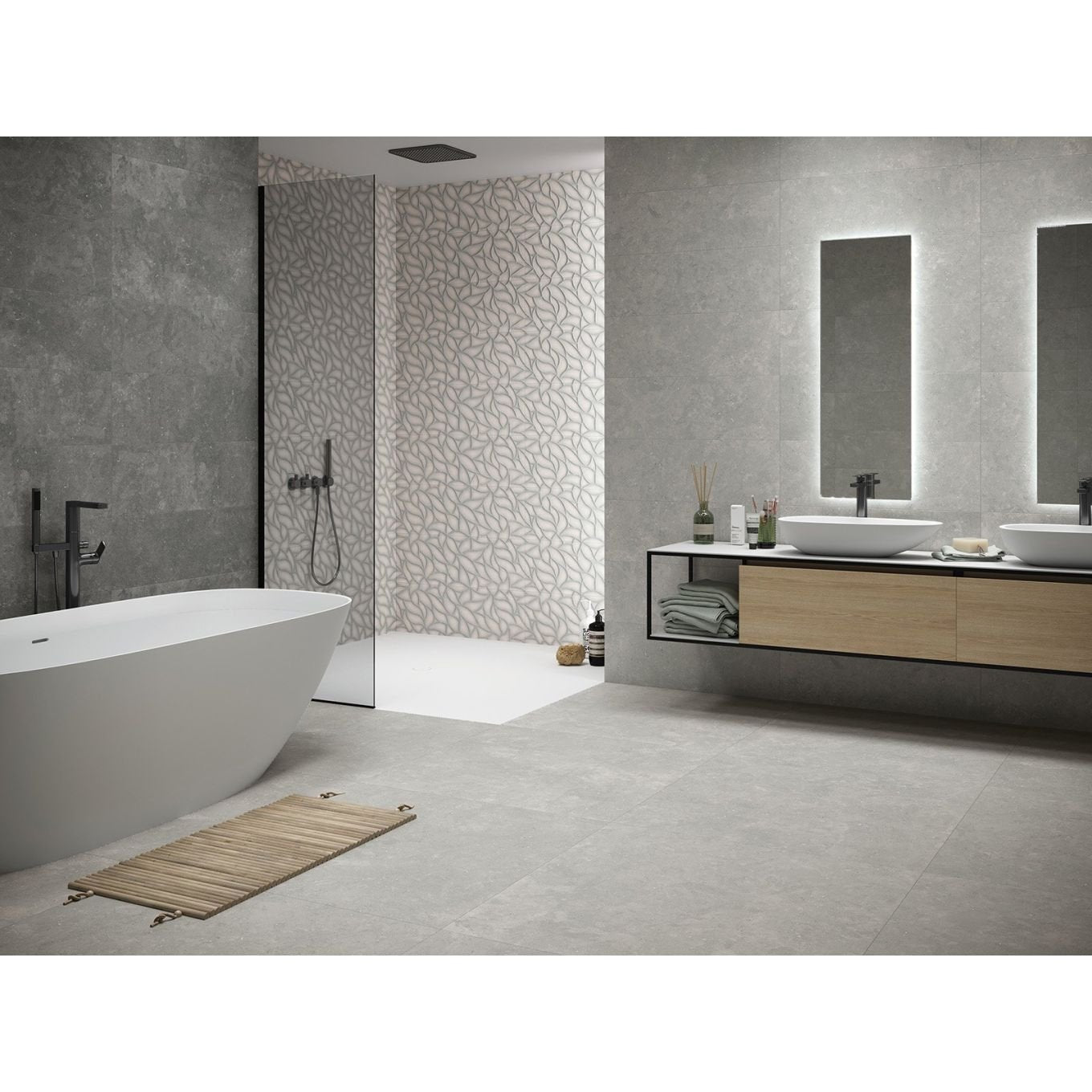 Idris Gris Decor Ceramic Wall Tile 300x900mm