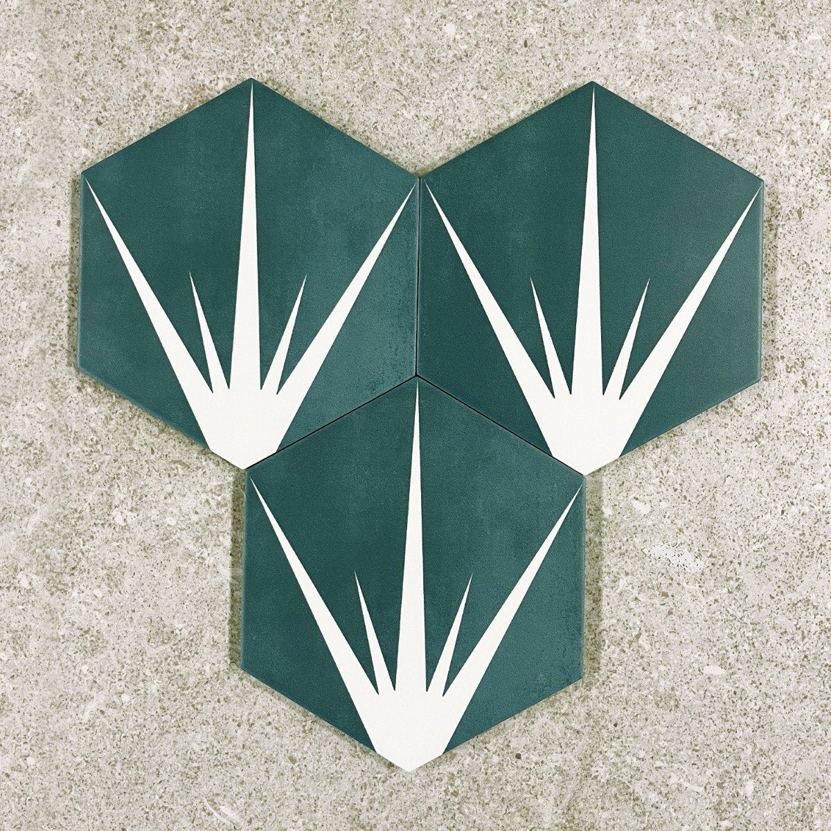 Lotus Hex Matt Green Hexagon Porcelain Tile 198x228mm