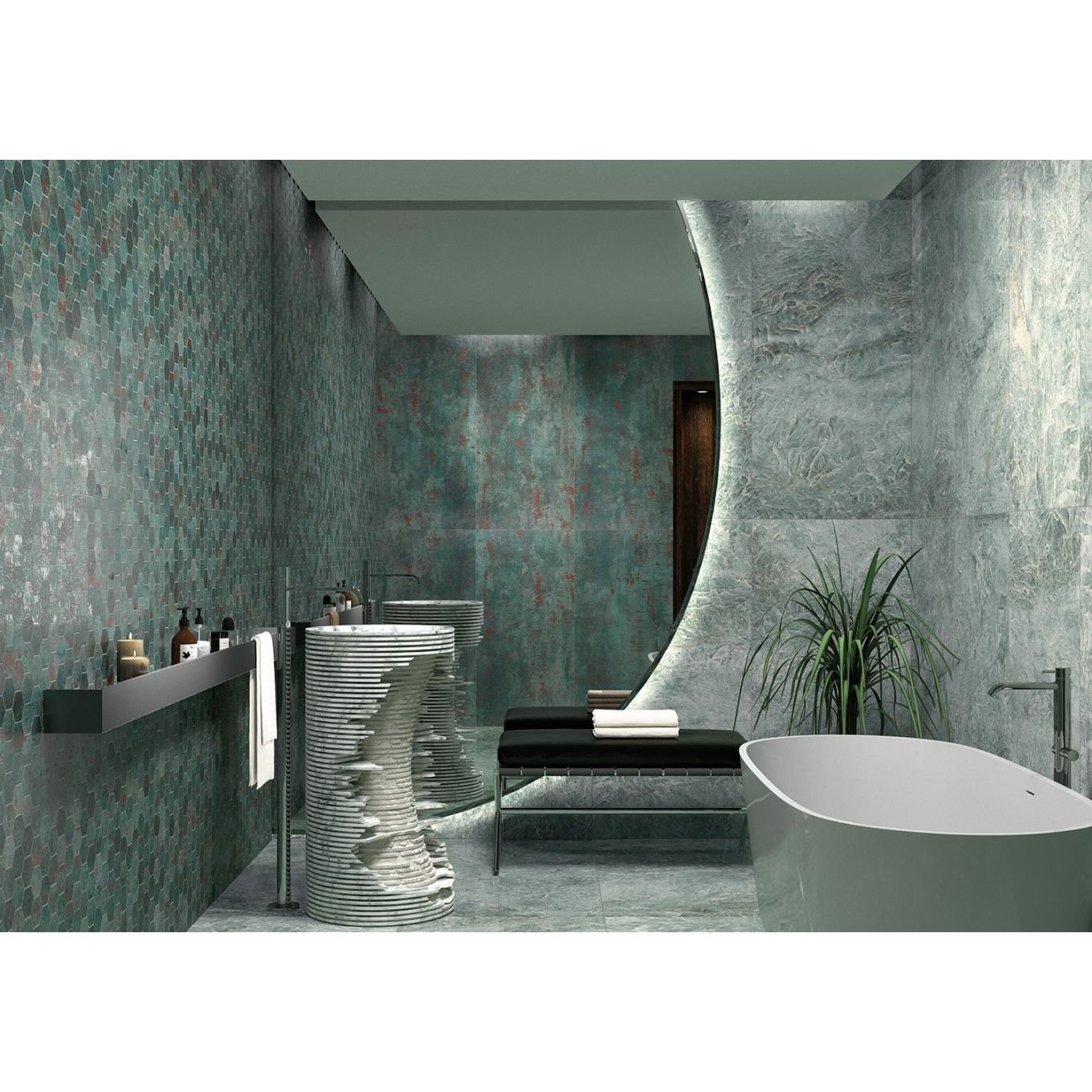 Sinisterra Seagreen Gloss Porcelain Tile 1200x600mm