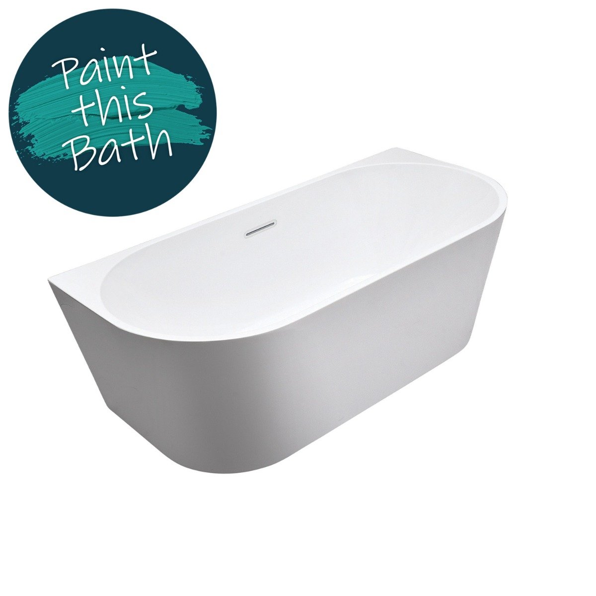 Ellwood Freestanding Back to Wall Acrylic Bath 1700x800mm