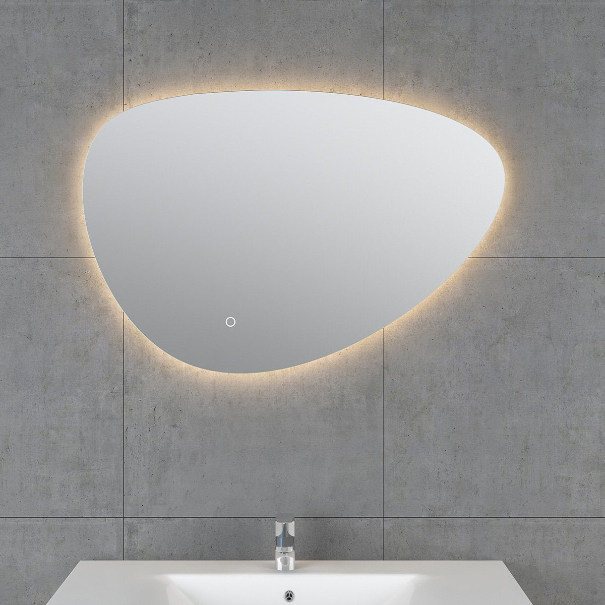 Ivy Backlit LED Illuminated Pebble Mirror 800x550mm