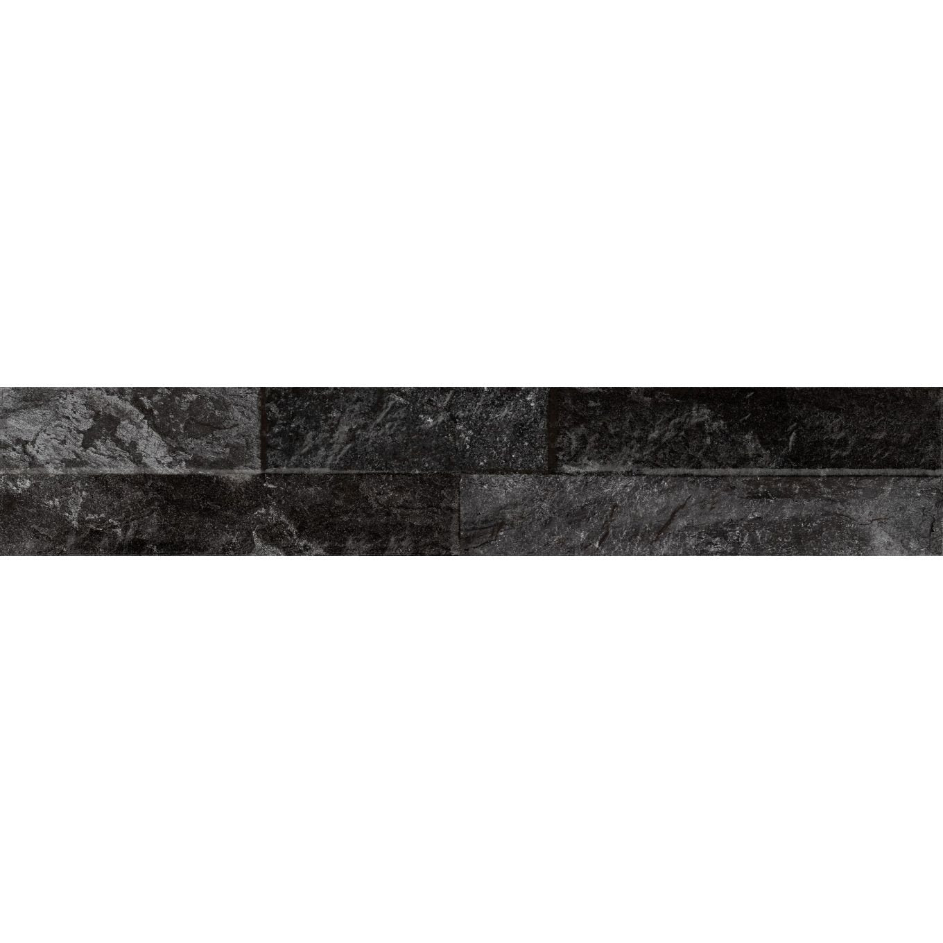 Odessa Black Brick Effect Porcelain Tile 80x442mm