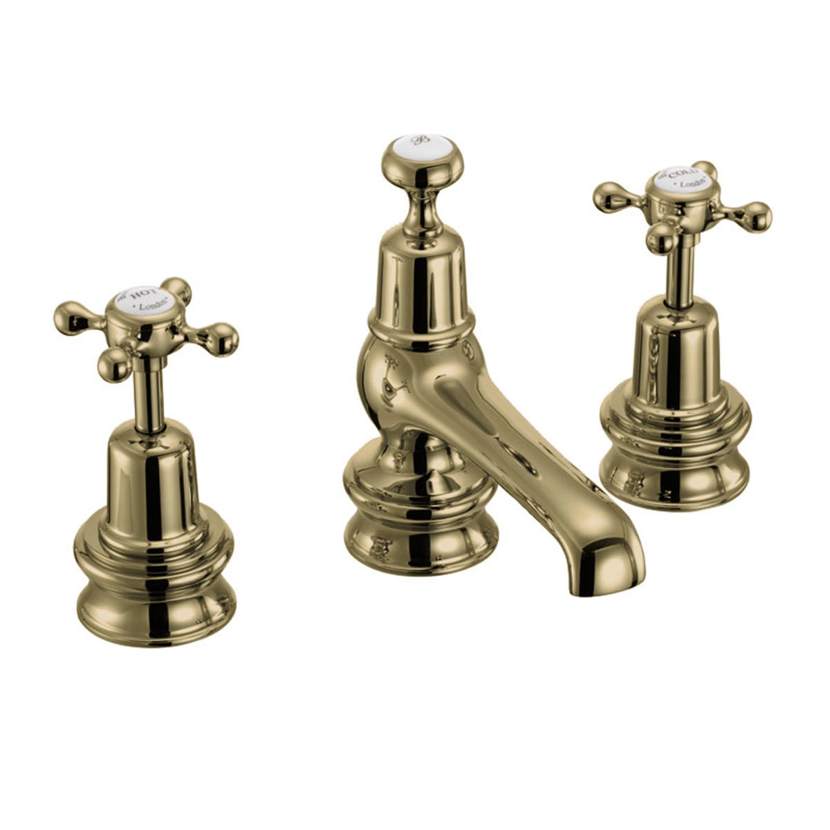 Burlington 3 Tap Hole Mixer with Pop-up Waste - Gold