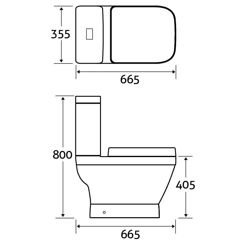 Aintree Close Coupled Toilet with Soft Closing Slim Seat