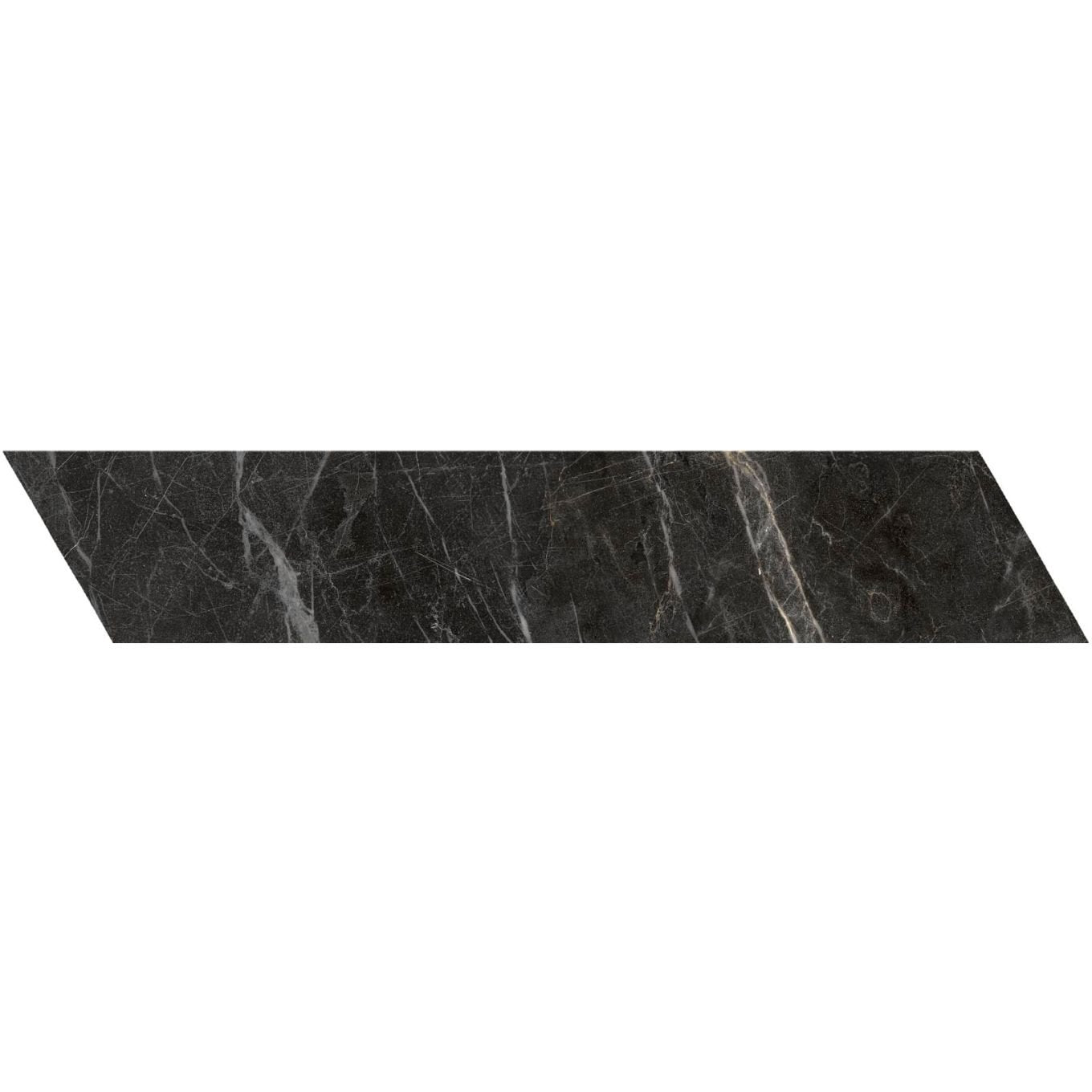Salerno Black Matt Marble Chevron Tile 80x400mm