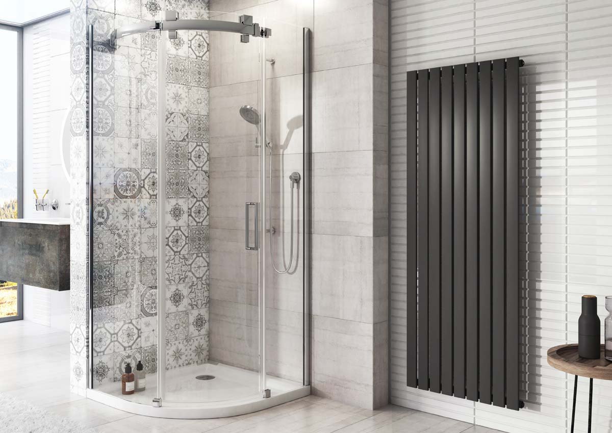 Perth Grey Single Vertical Flat Panel Radiator 1600x610mm