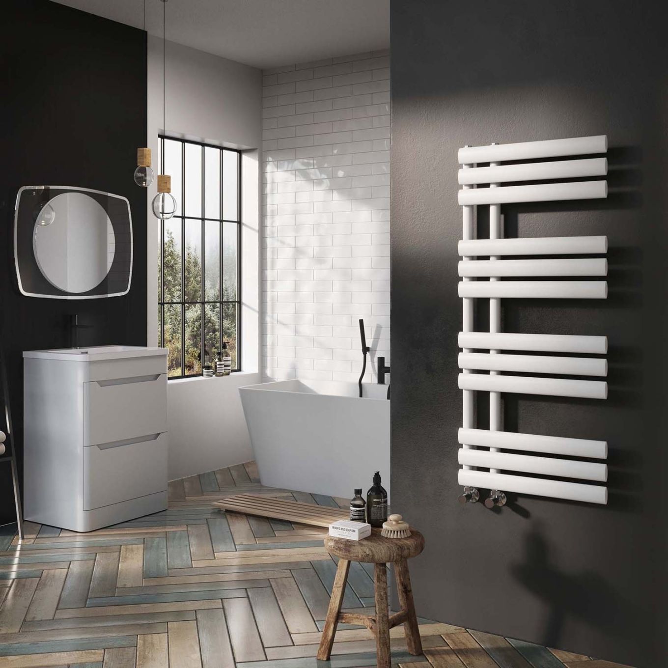 Rayner White Designer Heated Towel Rail 1750x500mm