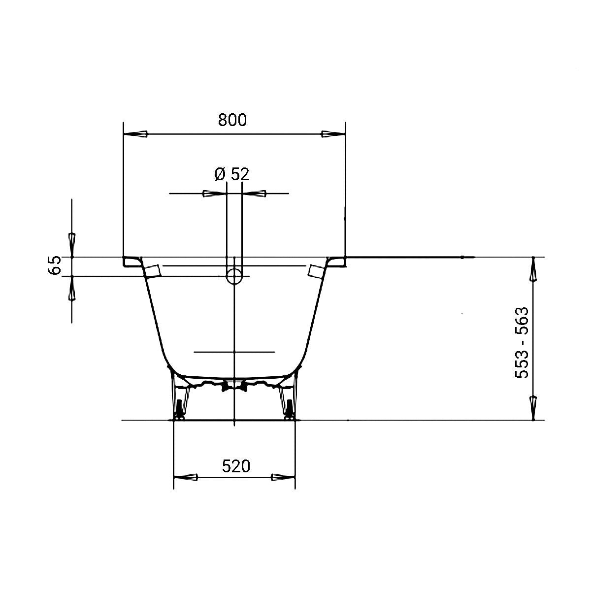 Kaldewei Puro Single Ended Steel Bath 0TH - 1800x800mm