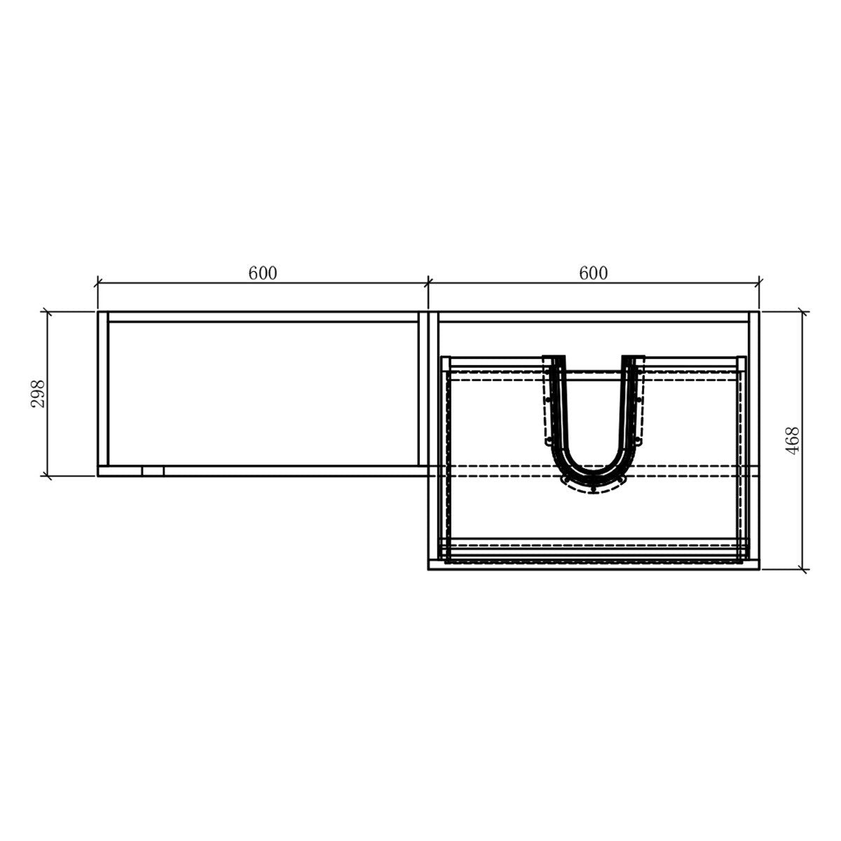 Summers Gloss Light Grey Right Hand Combination Vanity Basin and WC Unit 1200mm