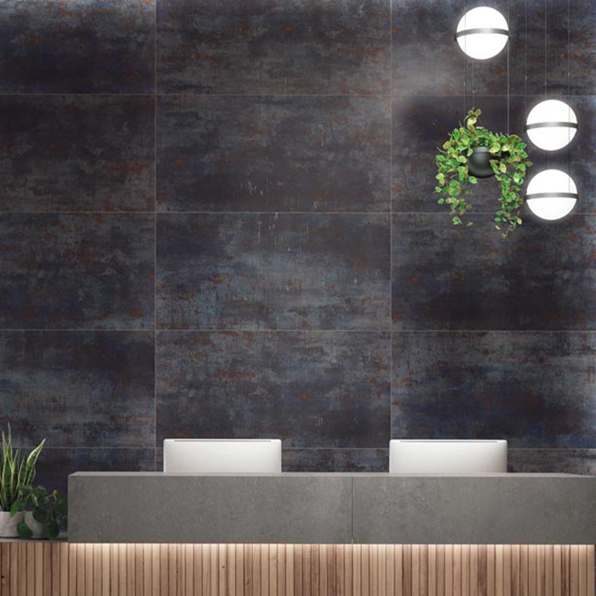 Metallon Royal Blue Semi-Polished Metallic Porcelain Tile 600x1200mm