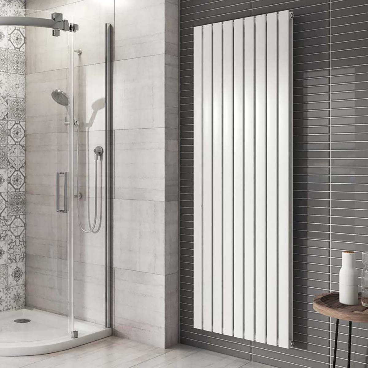 Perth White Double Vertical Flat Panel Radiator 1800x610mm