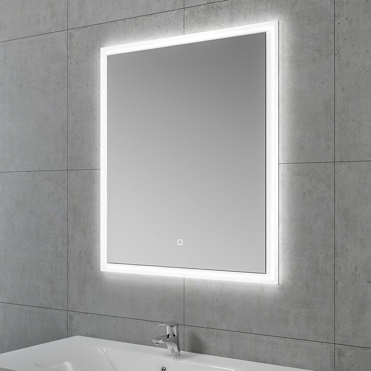 Accent LED Mirrored Wall Single Cabinet with Dual Lighting 600x700mm