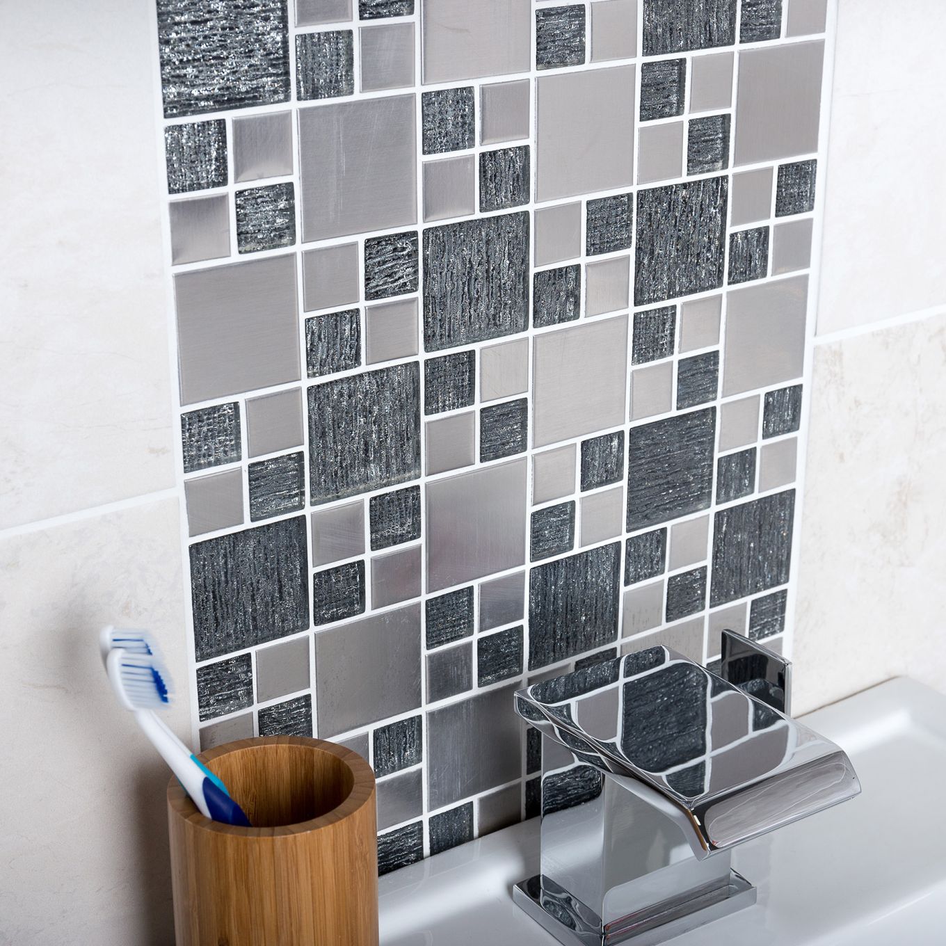 Leo Grey Modular Mosaic Tile 300x300mm