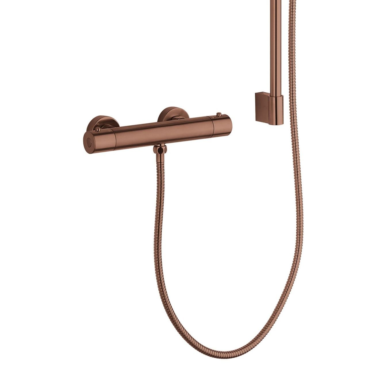 Aden Bronze Round Exposed Thermostatic Bar Valve & Slide Rail Shower Kit