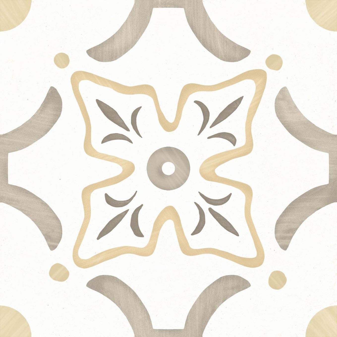 Lira Yellow Flower Matt Porcelain Tile 223x223mm