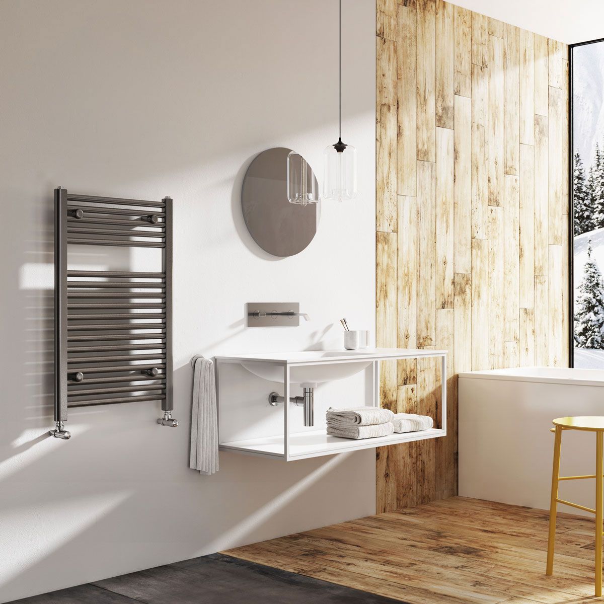 Neptune Anthracite Heated Towel Rail 770x400mm