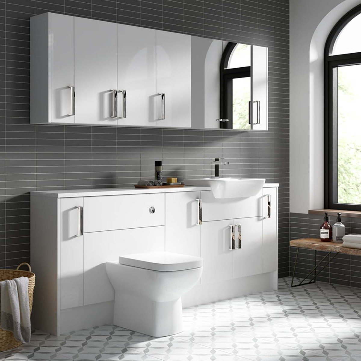 Surrey Fitted Furniture Solid Surface Lava Grey Worktop 1544mm