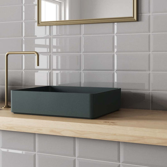Metro Light Grey Ceramic Brick Tile 100x200mm