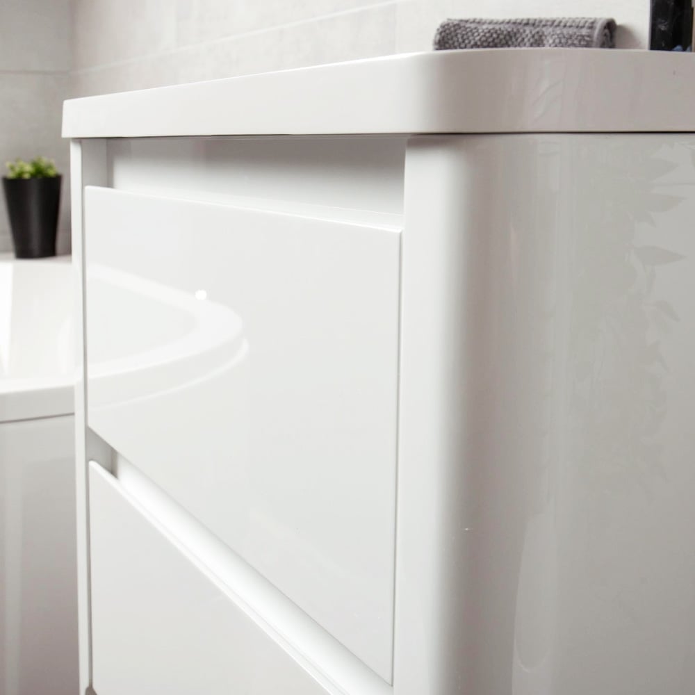 Stonehouse Gloss White Vanity Unit with Integrated Basin 600mm