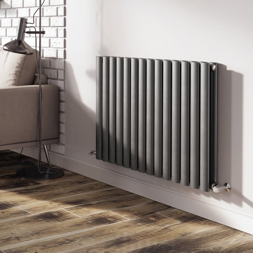 Islington Grey Double Horizontal Radiator 600x820mm