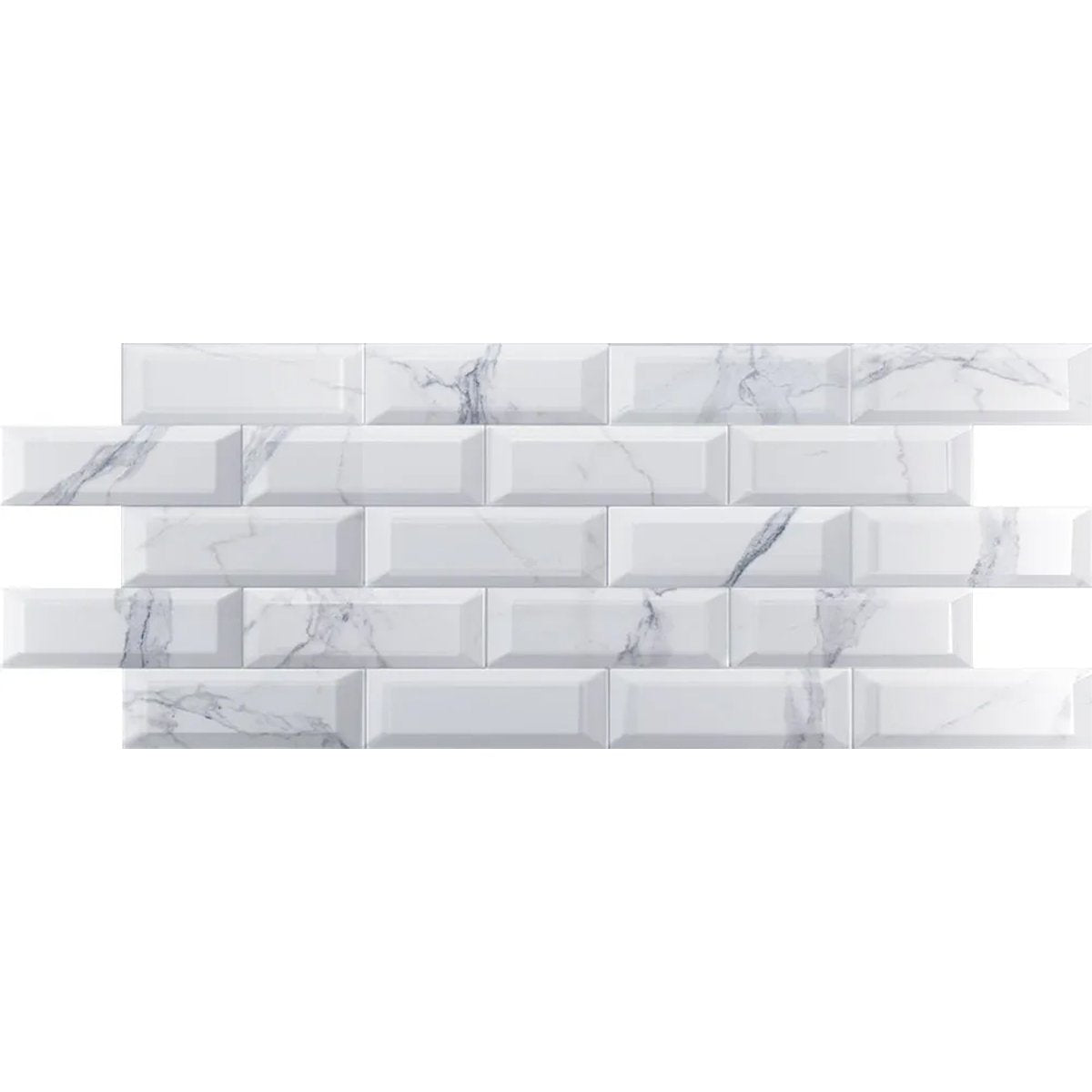 Metro Calacatta Marble Ceramic Brick Tile 100x300mm