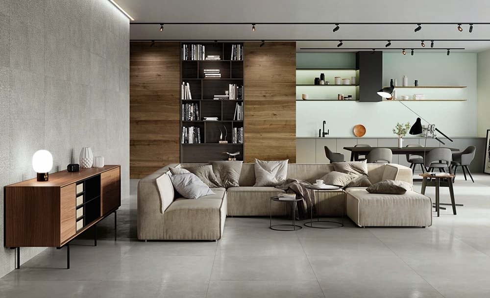 Eragon Grey Concrete Semi-Polished Porcelain Tile 448x898mm