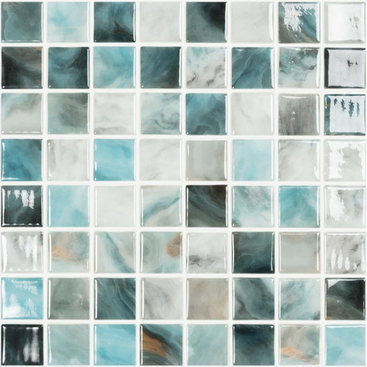 Pacific Air Blue Glass Mosaic Tile 315x315mm