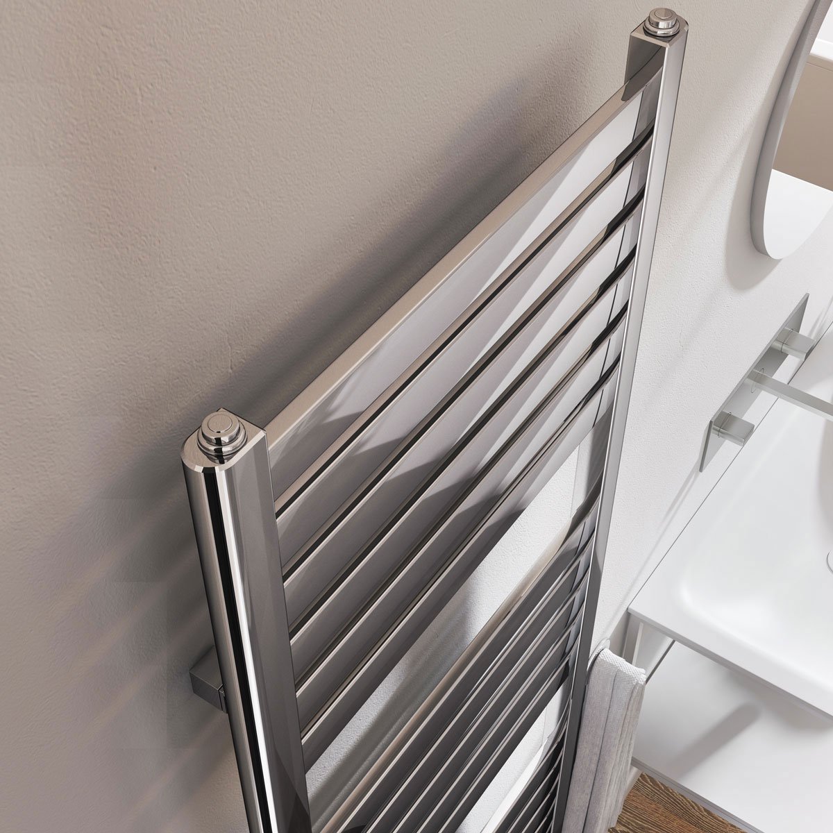 Portabello Chrome Heated Towel Rail 1000x600mm