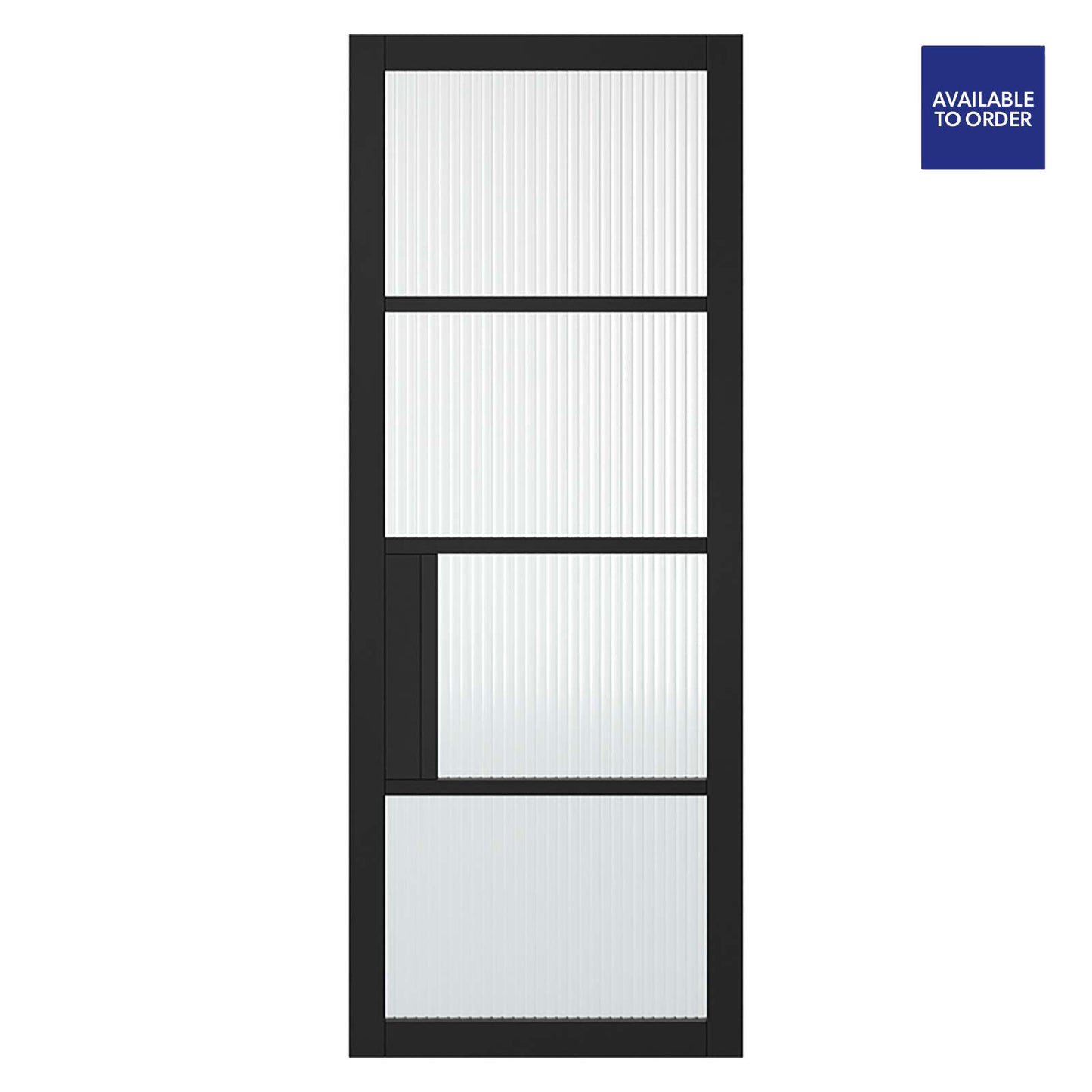 Chelsea 4 Panel Reeded Glazed Pre-Finished Black Doors