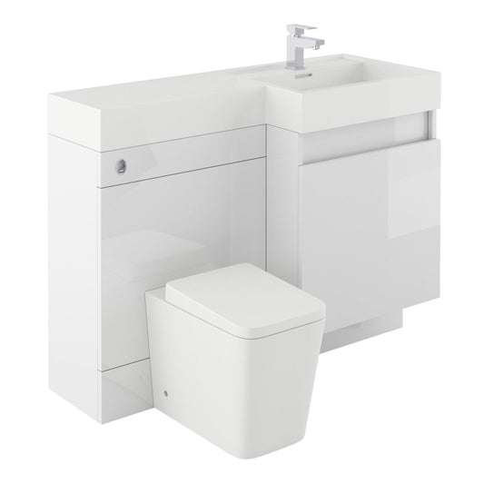 Summers Gloss White Right Hand Combination Vanity Basin and WC Unit 1200mm