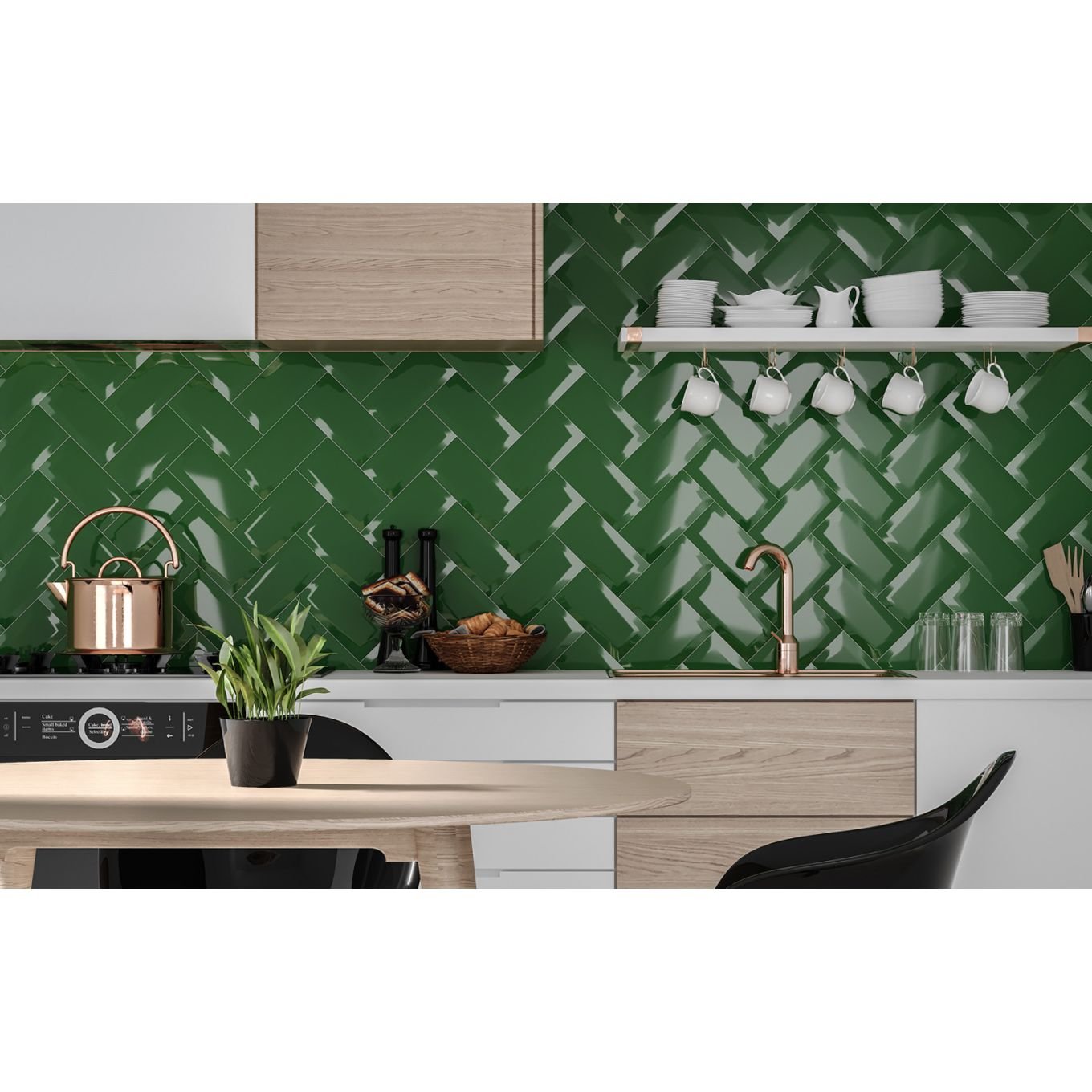 Metro Green Ceramic Brick Tile 100x200mm